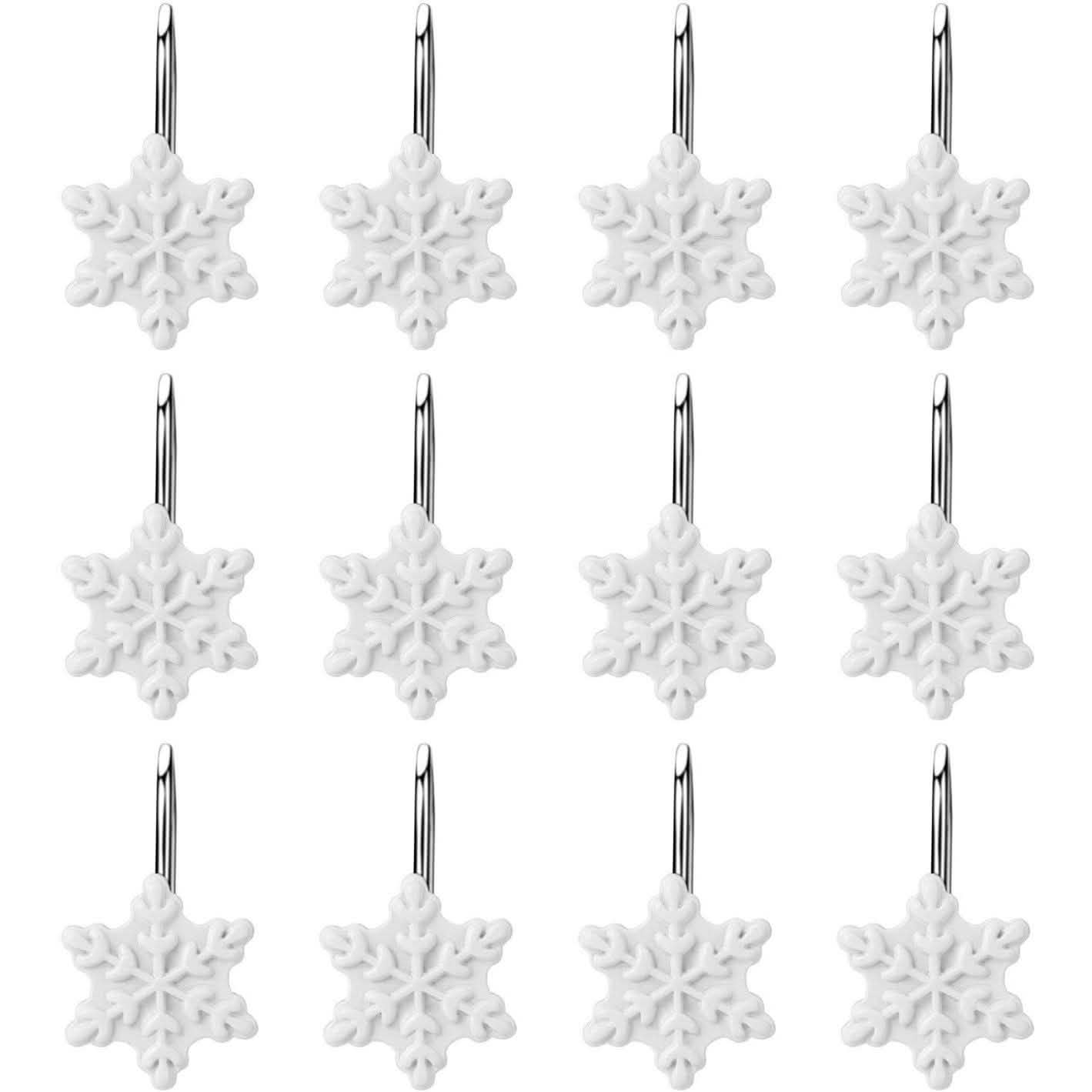 12-teiliges Set: Duschvorhang-Haken für Weihnachten, rostfrei