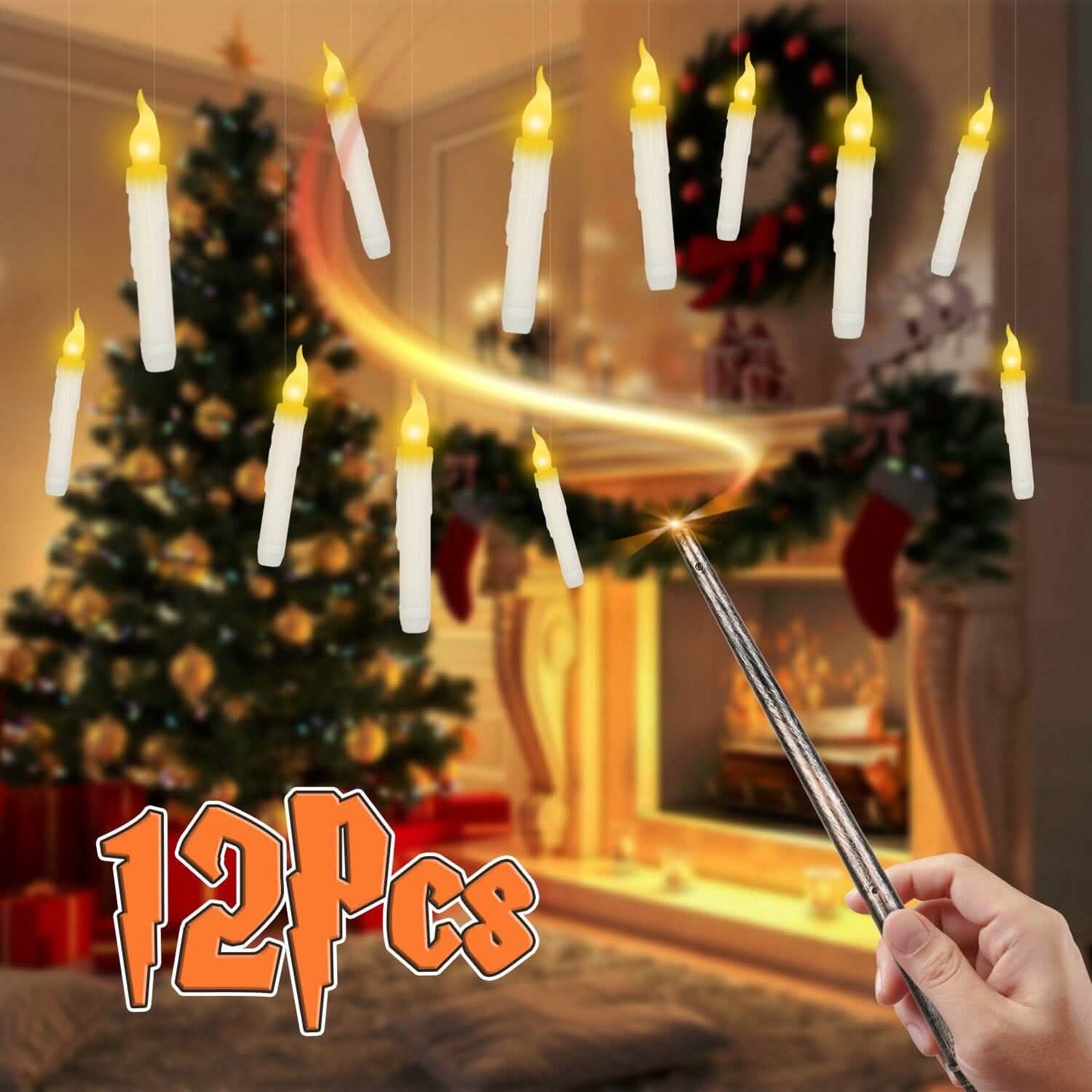 12er-Pack: Flammenlose LED-Zauberschwebekerzen