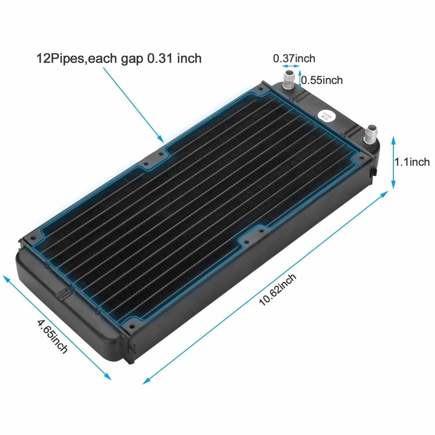 12-Rohr-CPU-CO2-Laser-Wasserkühlsystem Aluminium Computer R240