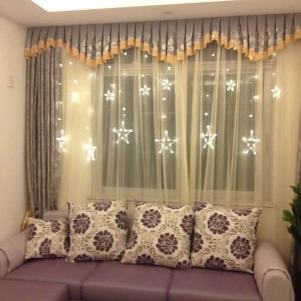 12 Sterne 138 LED Lichterkette Vorhang