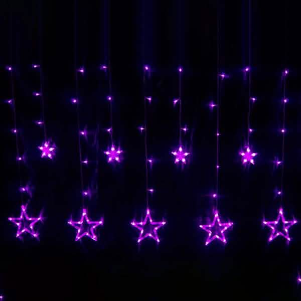 12 Sterne 138 LED Lichterkette Vorhang