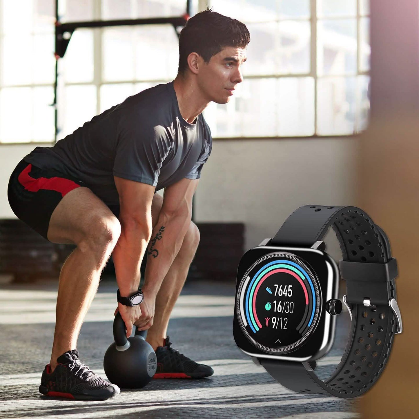 1,28 Zoll Touchscreen Smartwatch Freisprech-Bluetooth Sport-Fitness-Tracker