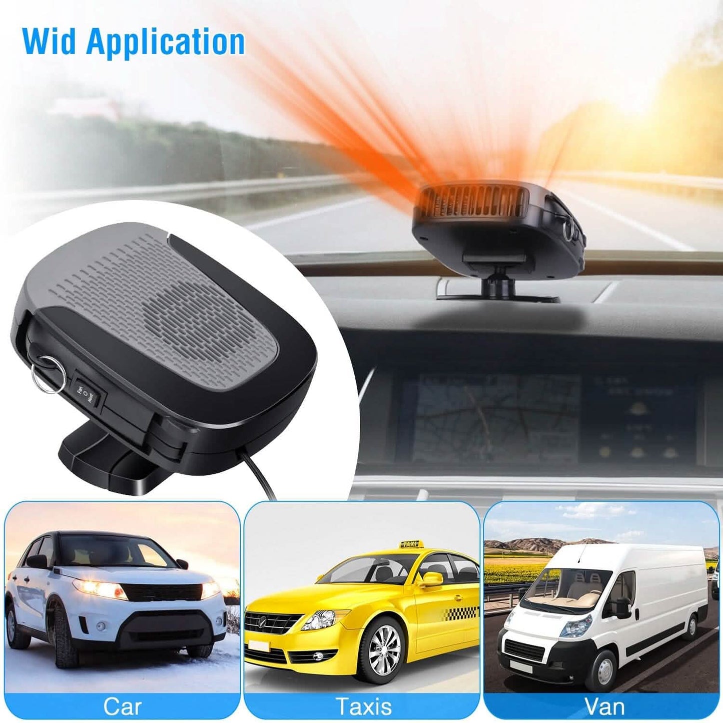 12V 150W Tragbarer Autoheizlüfter