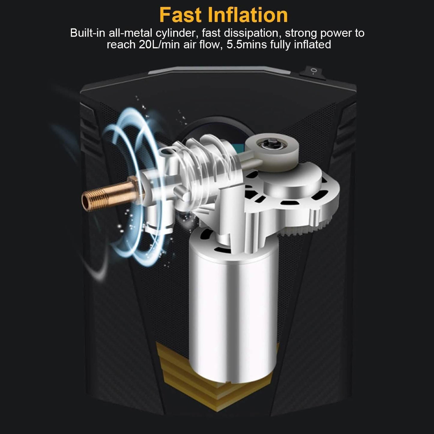12V Gleichstrom 100W 150PSI Digitaler Reifenfüller