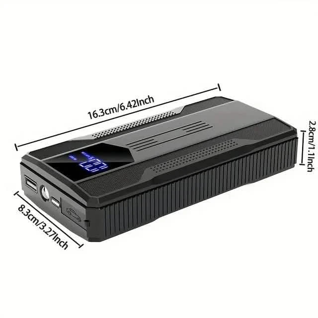 Ultraportabler 12V Starthilfen-Powerbank für Autobatterien mit fortschrittlicher Smart-Klemme und intuitiver LCD-Anzeige