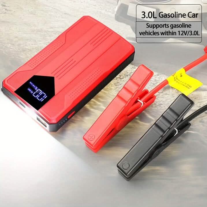 Ultraportabler 12V Starthilfen-Powerbank für Autobatterien mit fortschrittlicher Smart-Klemme und intuitiver LCD-Anzeige