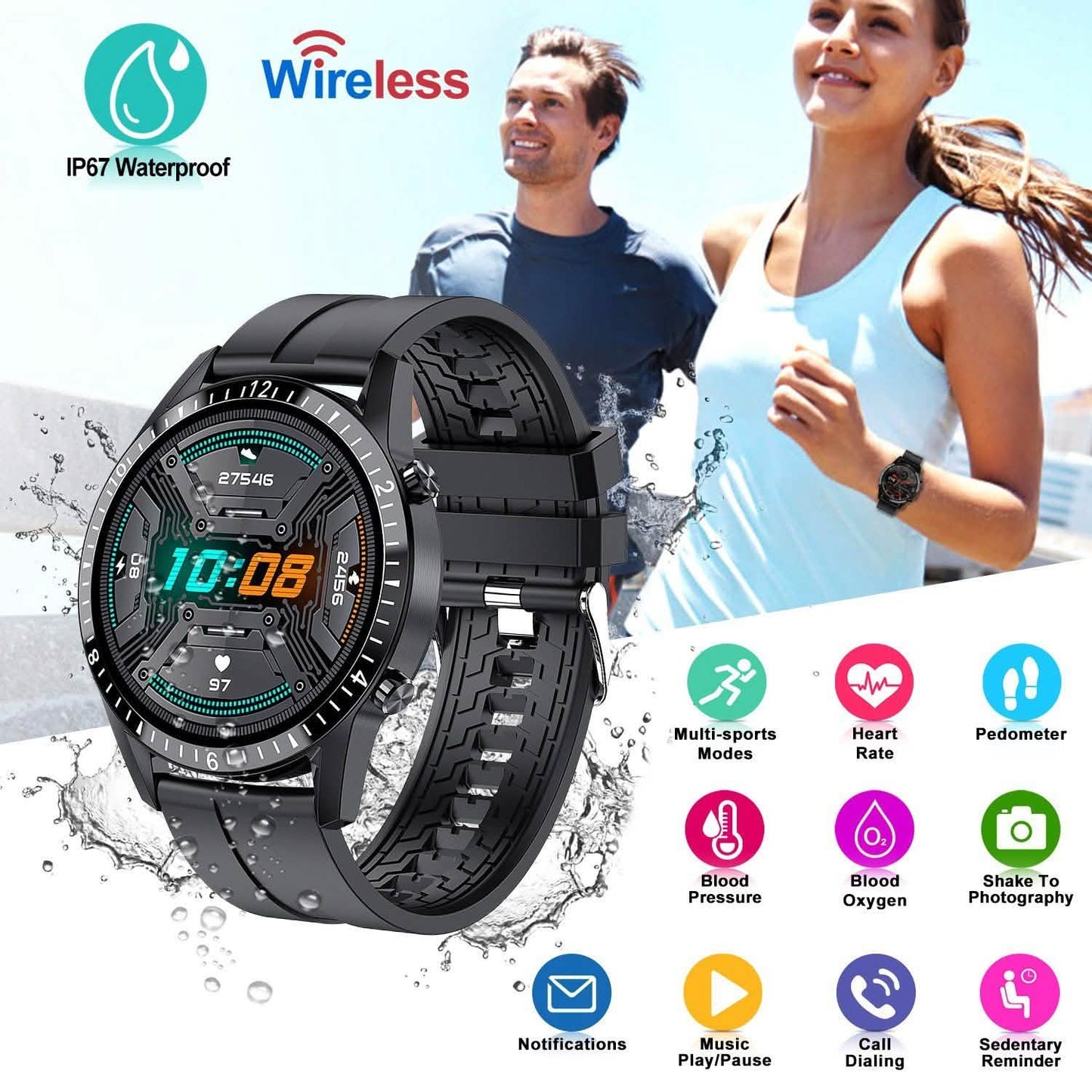1,3 Zoll kabellose Smartwatch