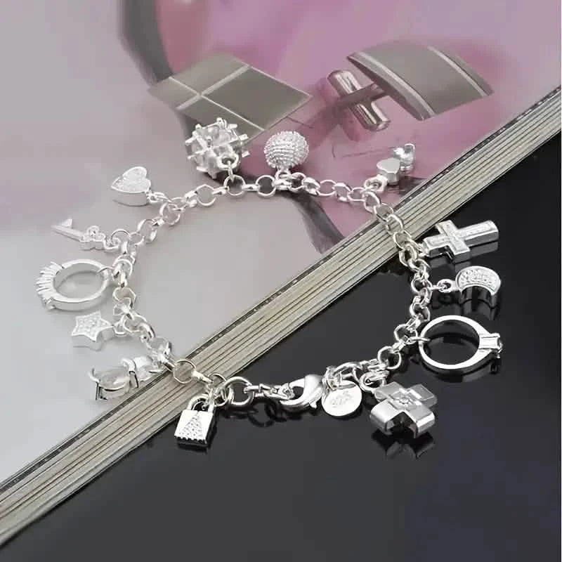 13 Charm-Armband - Zirkonia, ohne Beschichtung, Modekette
