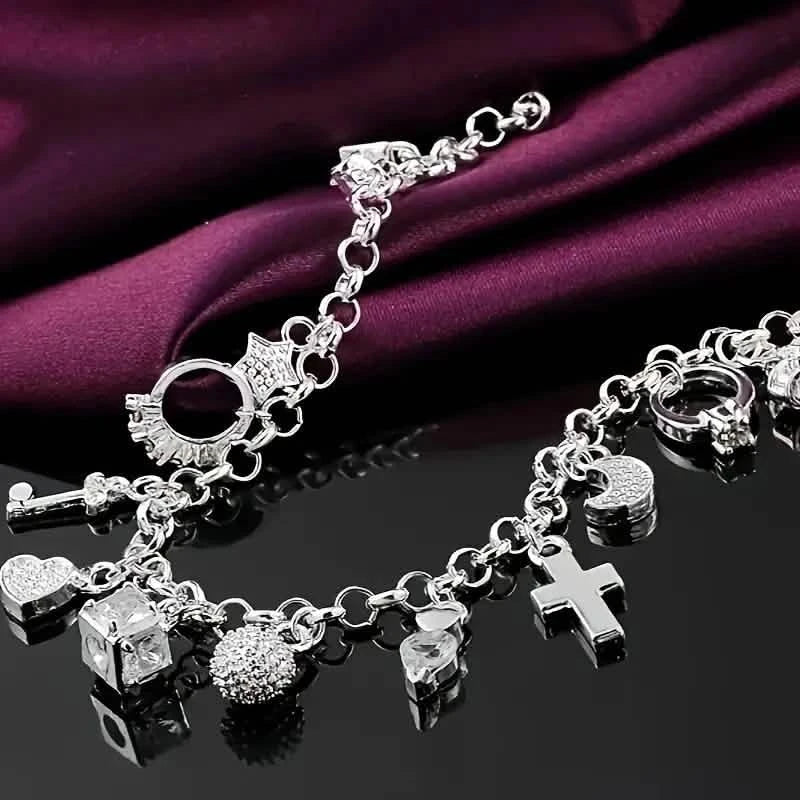 13 Charm-Armband - Zirkonia, ohne Beschichtung, Modekette