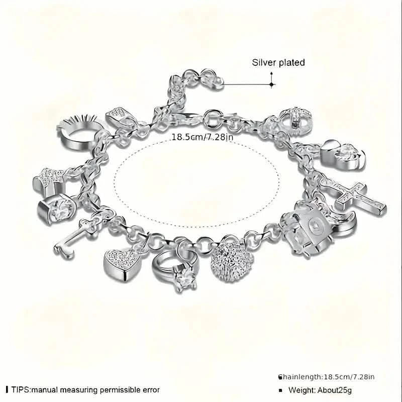 13 Charm-Armband - Zirkonia, ohne Beschichtung, Modekette