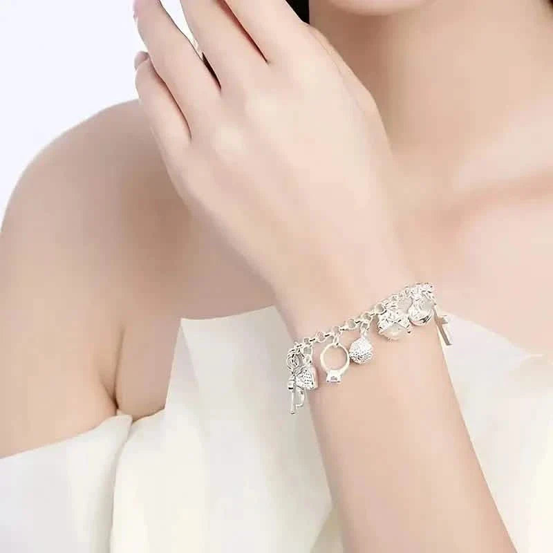 13 Charm-Armband - Zirkonia, ohne Beschichtung, Modekette