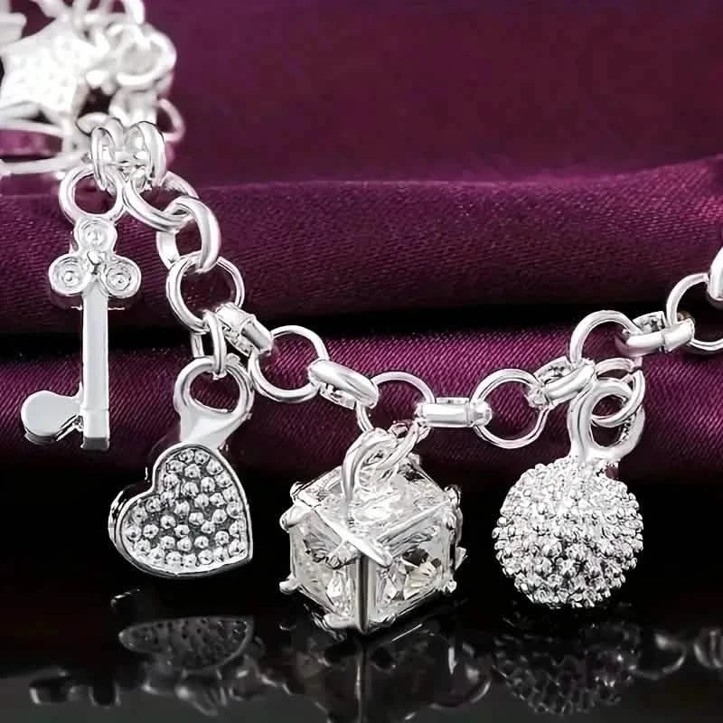 13 Charm-Armband - Zirkonia, ohne Beschichtung, Modekette
