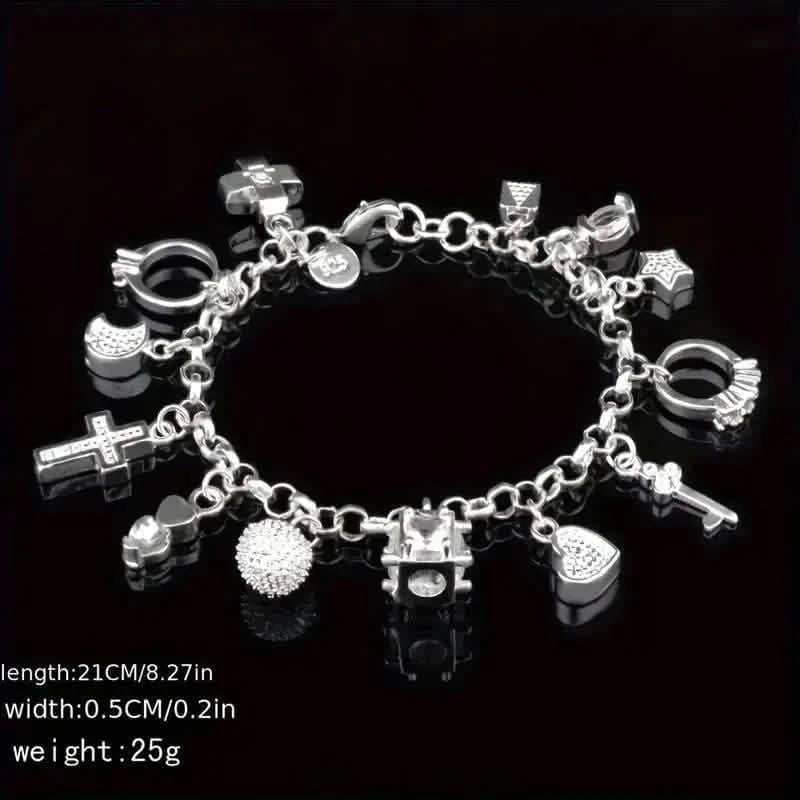 13 Charm-Armband - Zirkonia, ohne Beschichtung, Modekette