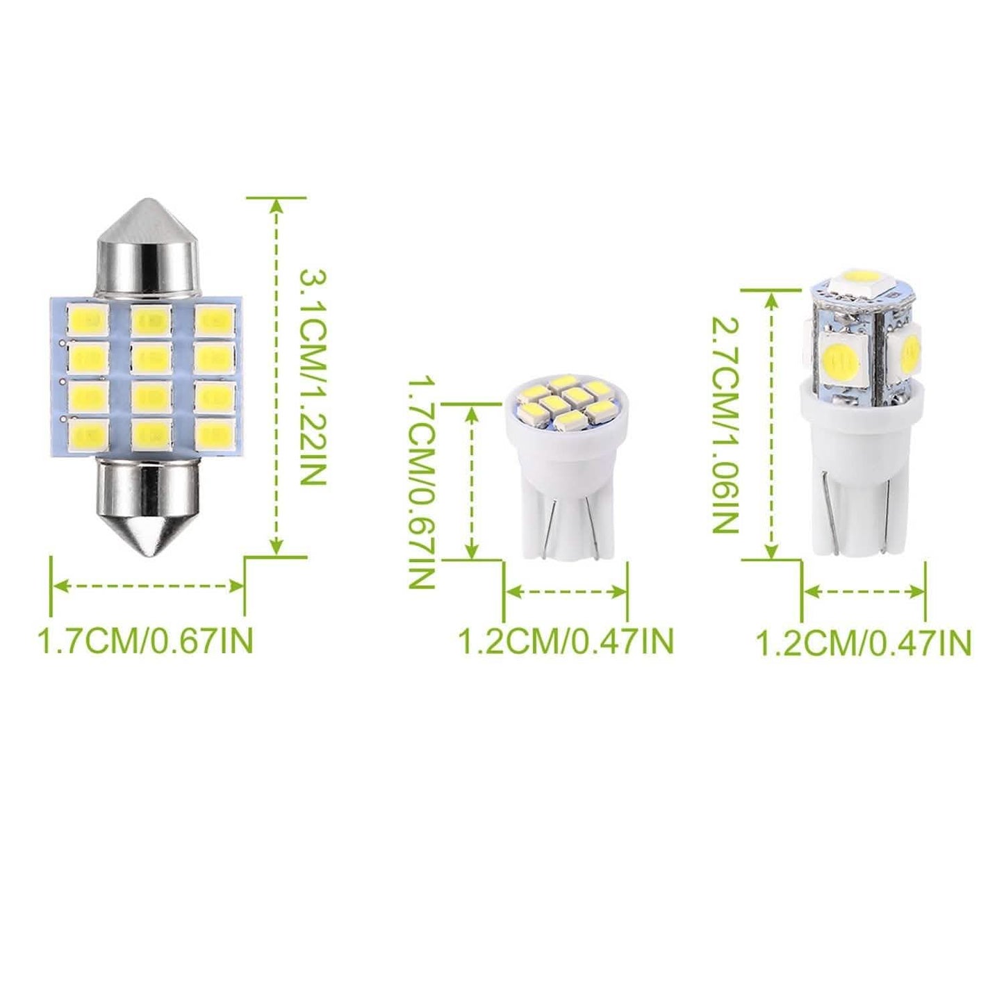 13er-Set: T10 31mm Festoon LED-Lampe