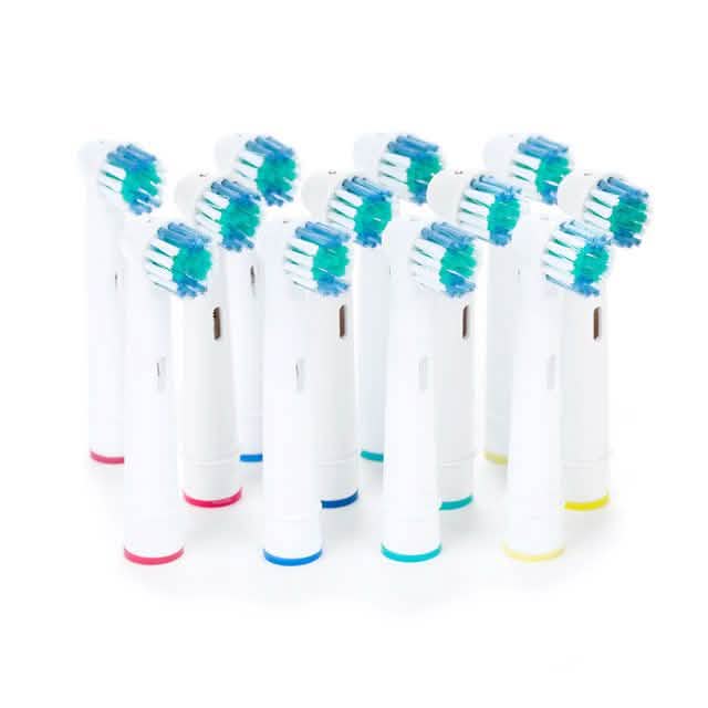 12er-Pack: Oral-B kompatible Farbcodierungs-Zahnbürstenköpfe