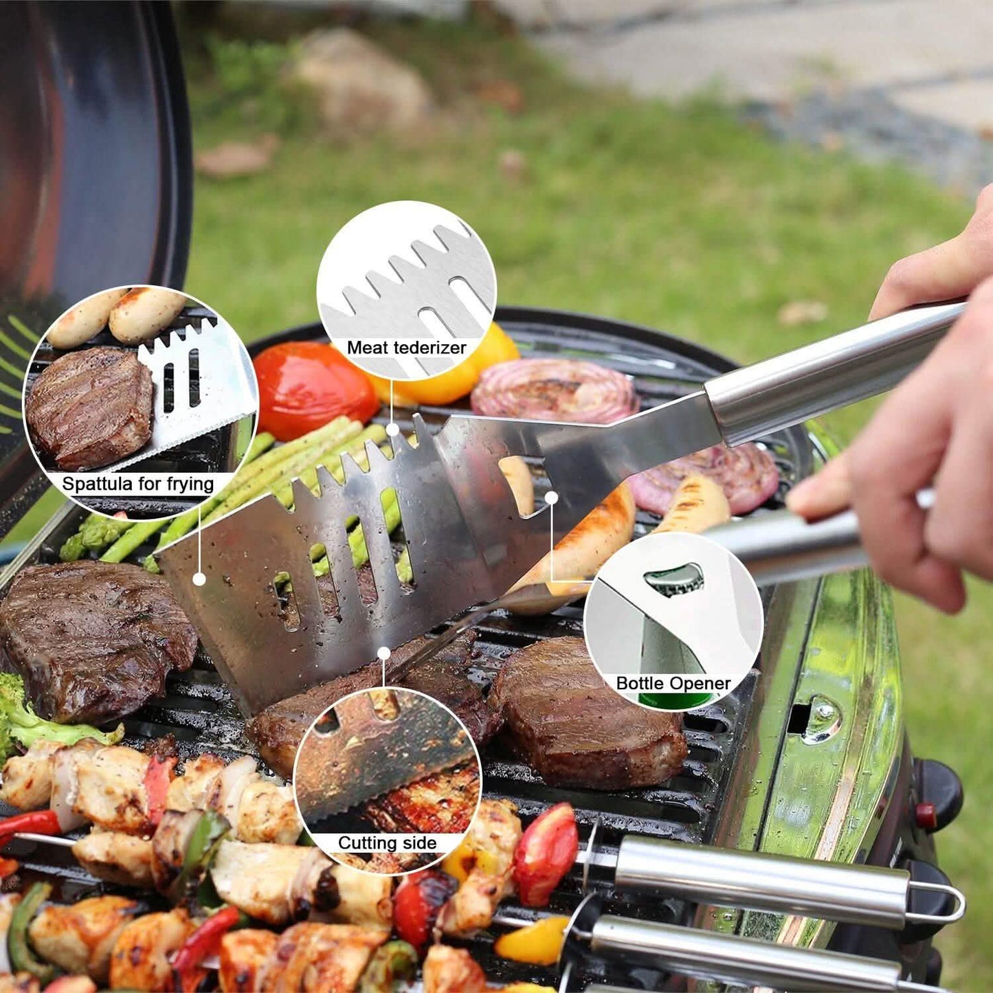 14-teiliges Set: Grillwerkzeug-Set