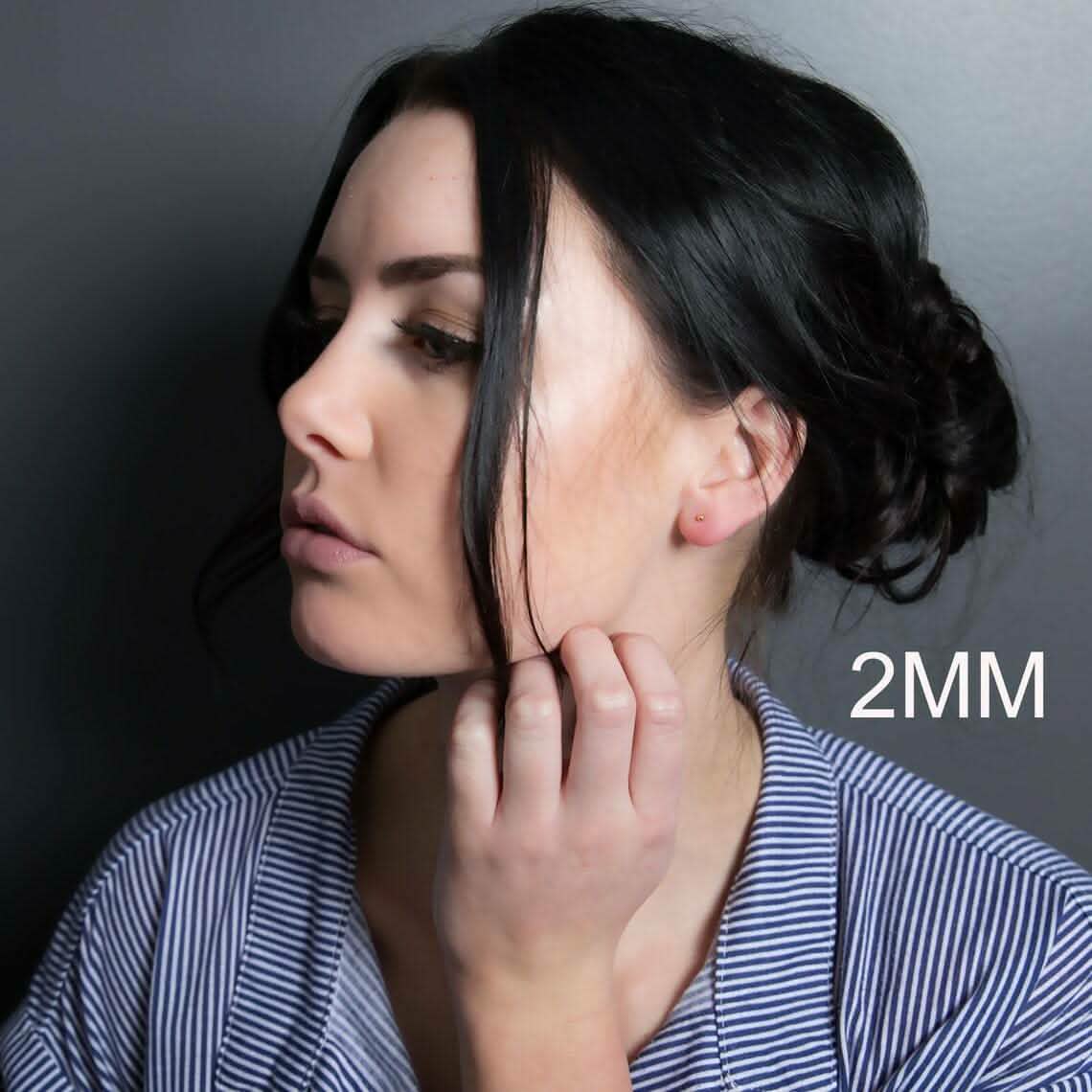 14K Echte massive Gelbgold Kugelohrringe