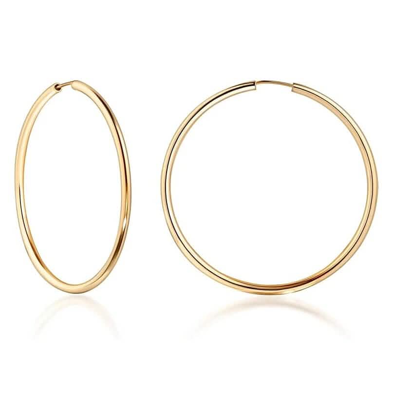 14K Gold 2mm Endlose Creolen