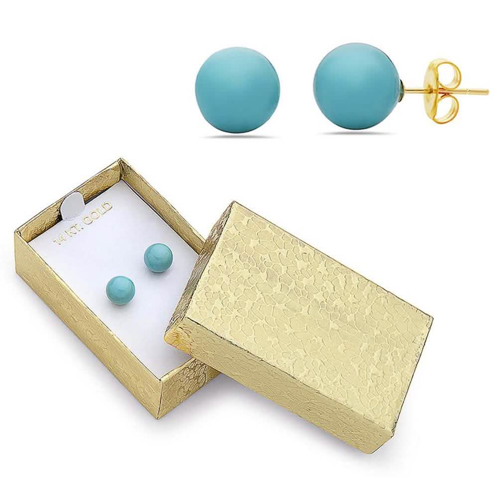 Ohrstecker aus 14K Gold mit synthetischem Türkis von MUIBLU Gems