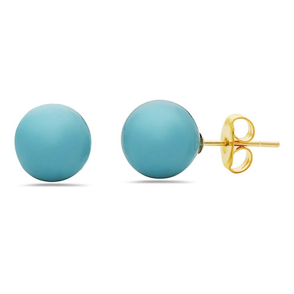 Ohrstecker aus 14K Gold mit synthetischem Türkis von MUIBLU Gems