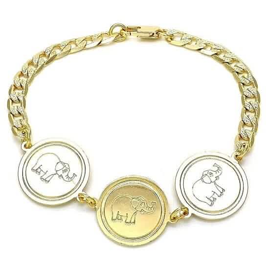 14K vergoldetes hochglanzpoliertes Cuban Curb Coin Armband