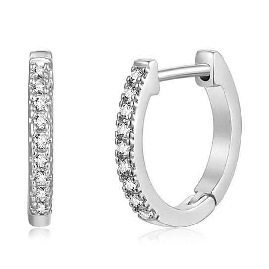 14K vergoldete Zirkonia-Cuff-Huggie-Ohrringe
