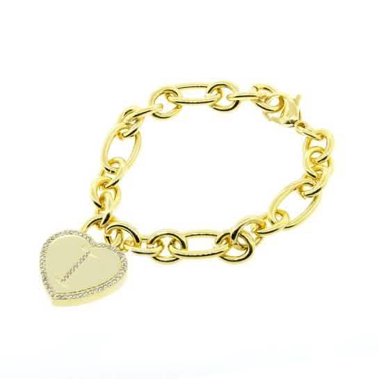 14K vergoldetes Herzarmband mit Initiale