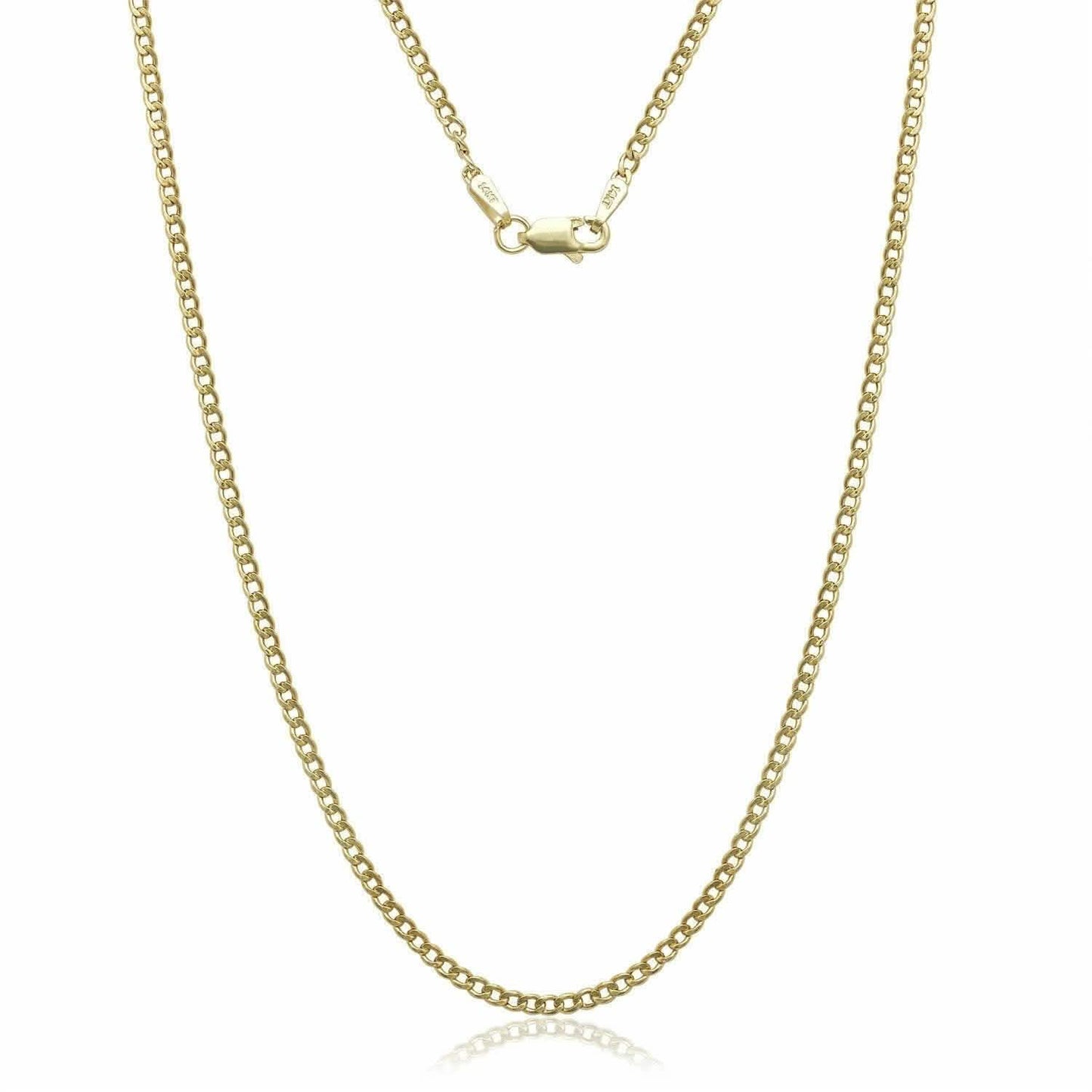 14k massiv Gelbgold Cuban Link Halskette – verschiedene Größen