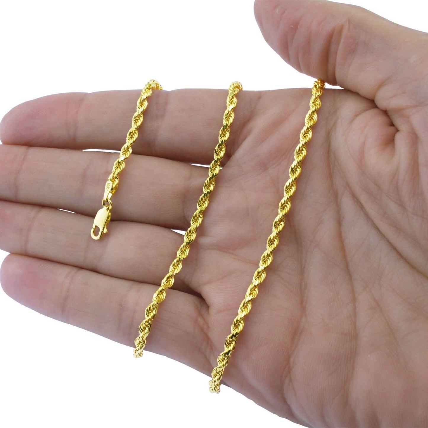 14k massiv Gelbgold Cuban Link Halskette – verschiedene Größen
