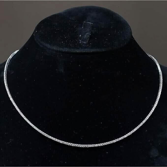 14k Weißgold 4,20 Karat Gesamtgewicht Naturdiamant Elegante Tennis-Halskette 16 Zoll