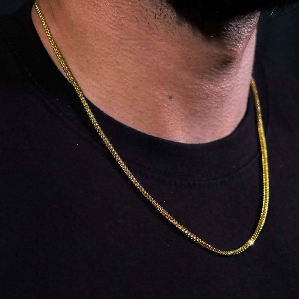 14K Gelbgold Franco Kettenanhänger Halskette 40-60cm