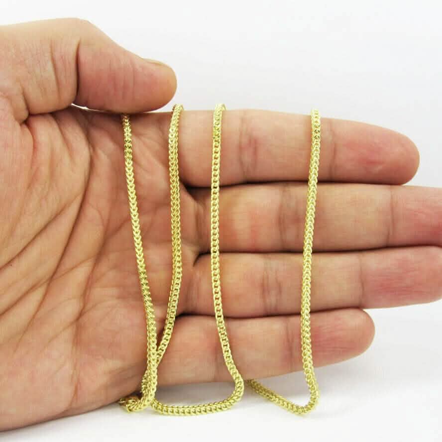 14K Gelbgold Franco Kettenanhänger Halskette 40-60cm