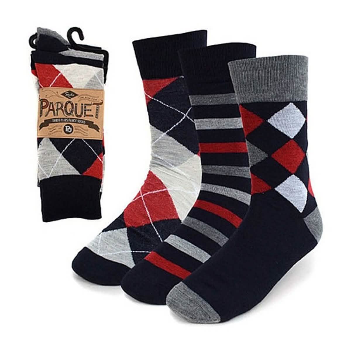 15 Paar: Herren-Socken mit Parkettmuster