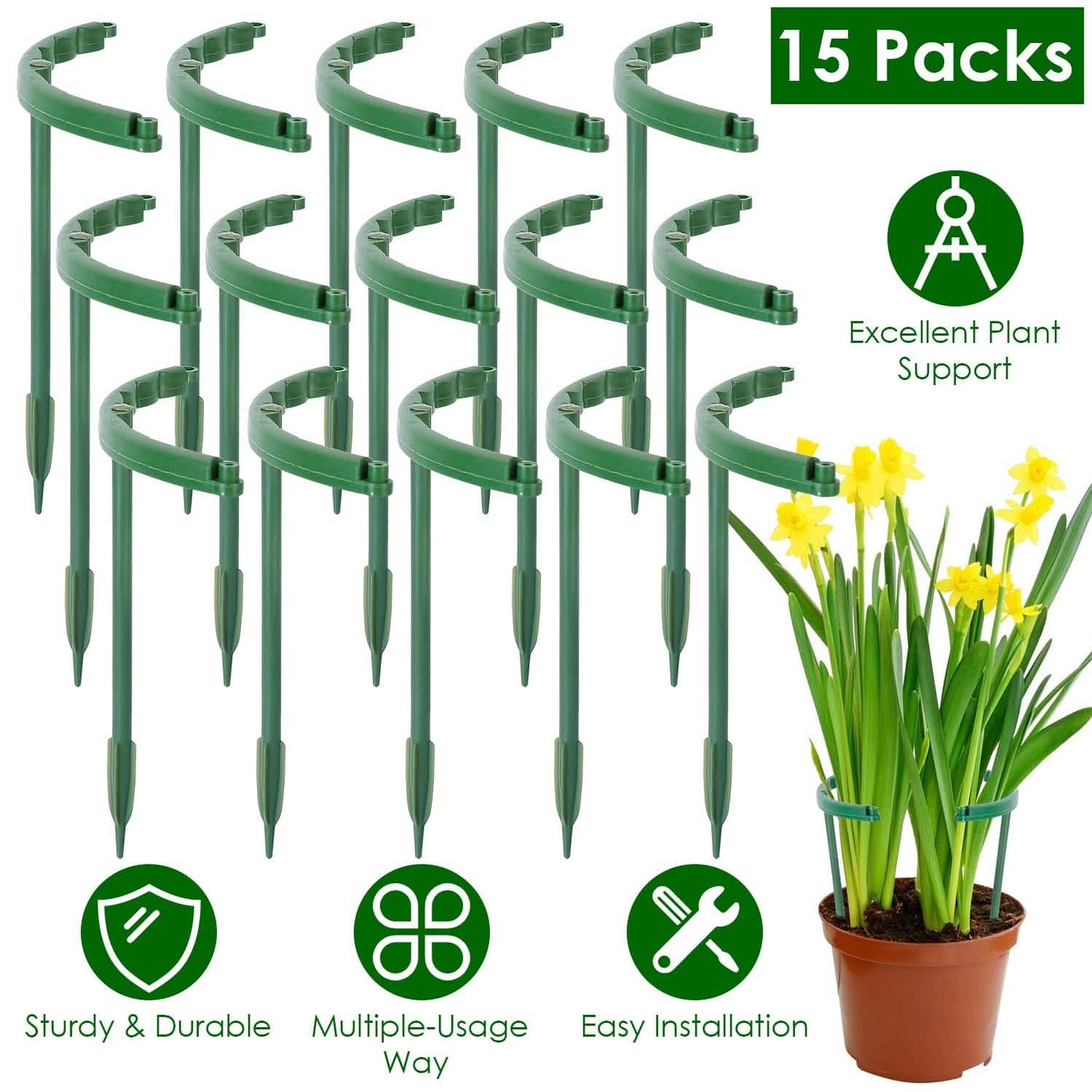 15-teiliges Set: Garten-Pflanzenstützen