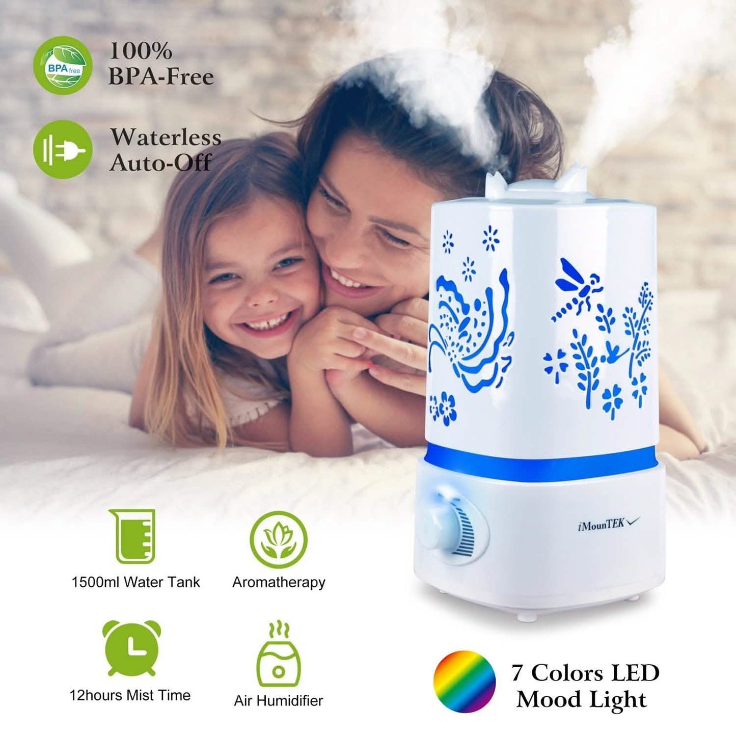 1500ml Ultraschall-Aroma-Diffusor für ätherische Öle