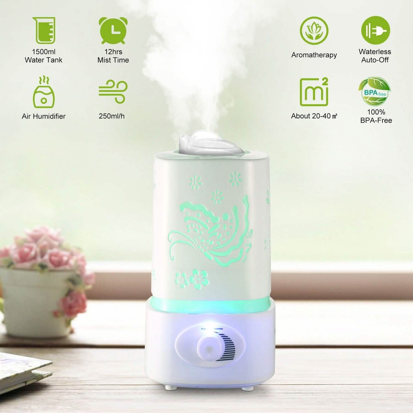 1500ml Ultraschall-Aroma-Diffusor für ätherische Öle