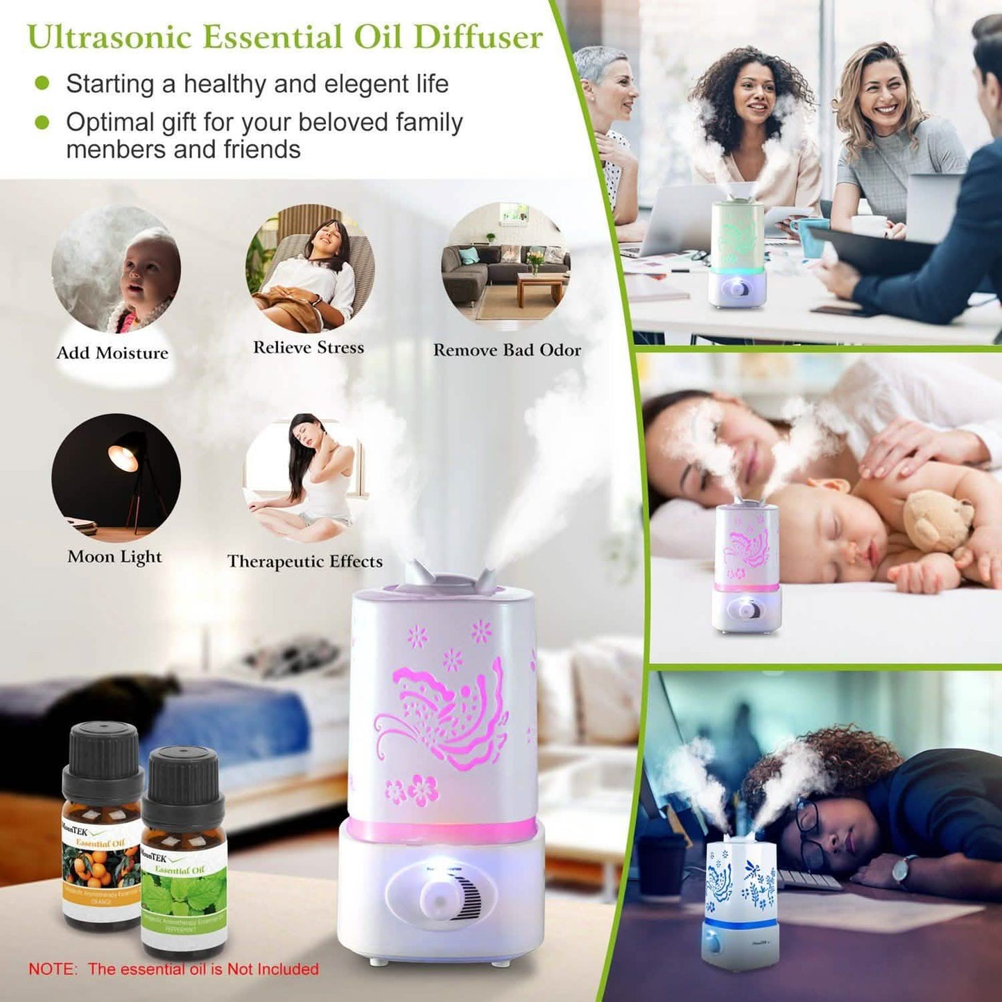 1500ml Ultraschall-Aroma-Diffusor für ätherische Öle