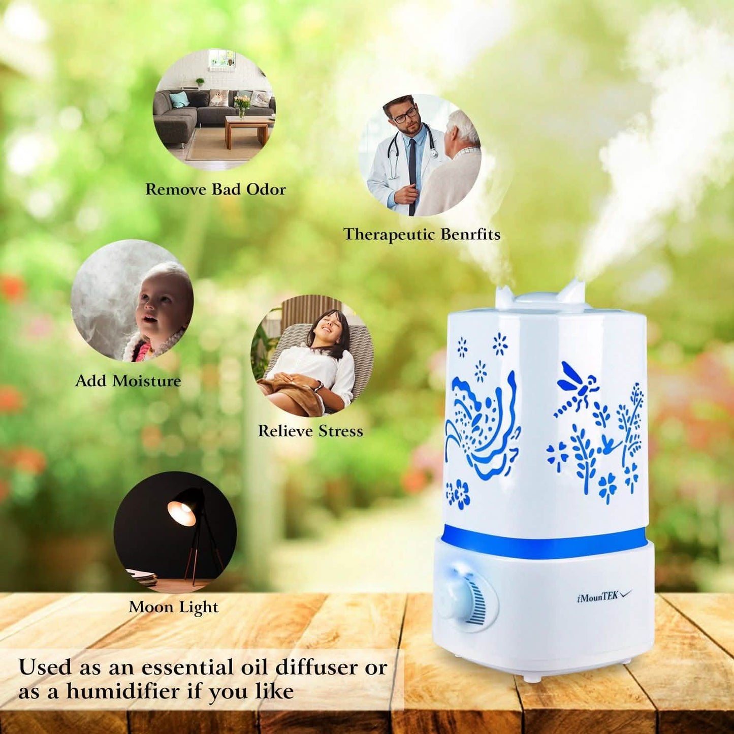 1500ml Ultraschall-Aroma-Diffusor für ätherische Öle