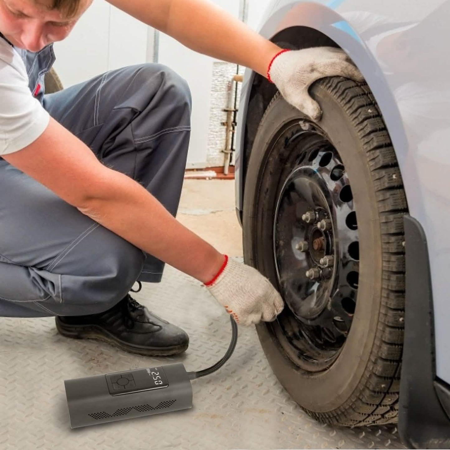150PSI Kabellose Autoreifenpumpe 6000mAh wiederaufladbarer Reifenfüller