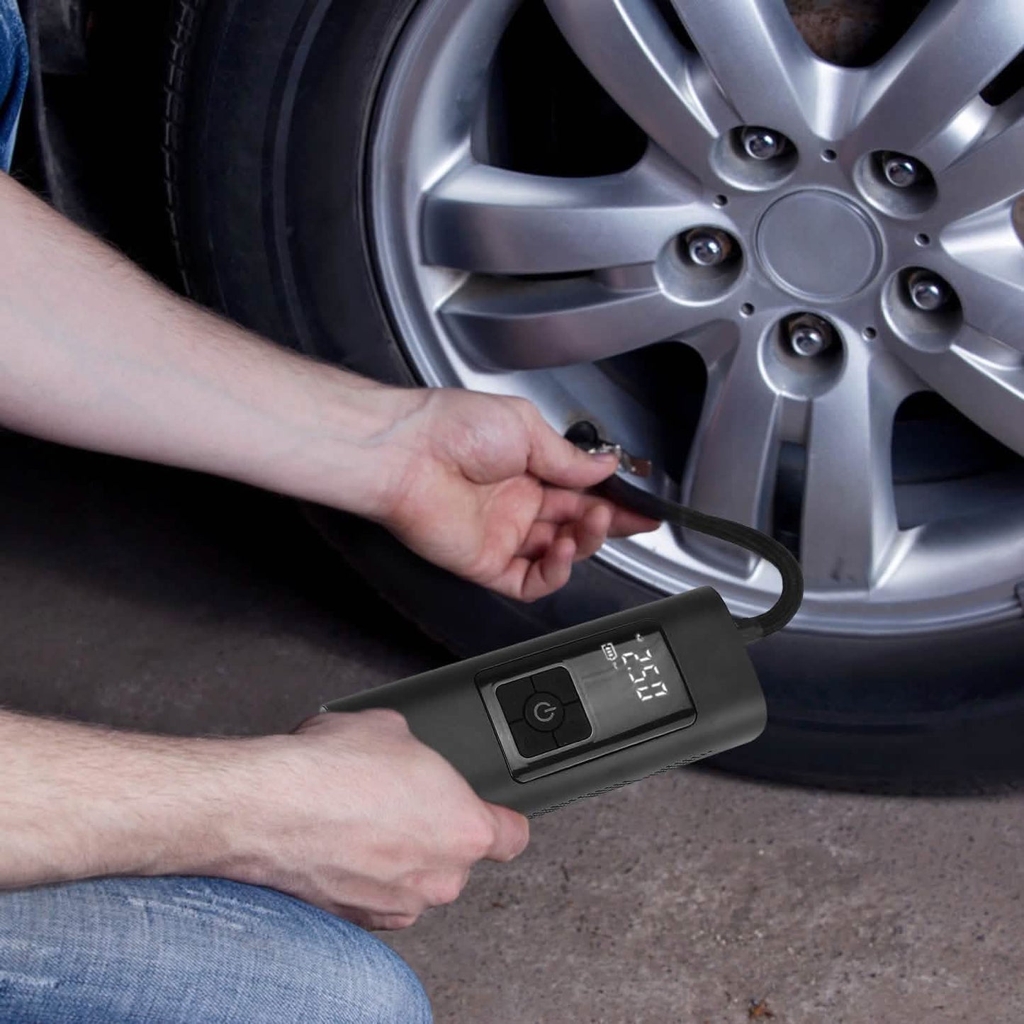 150PSI Kabellose Autoreifenpumpe 6000mAh wiederaufladbarer Reifenfüller