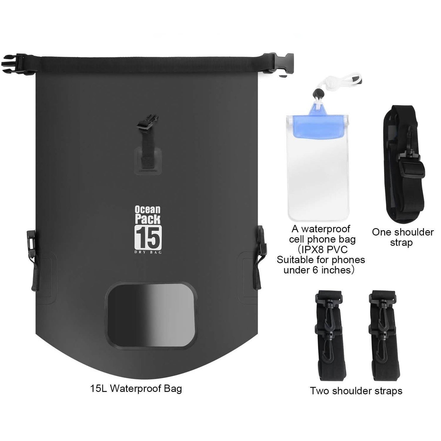 15L wasserdichter, leichter Packsack