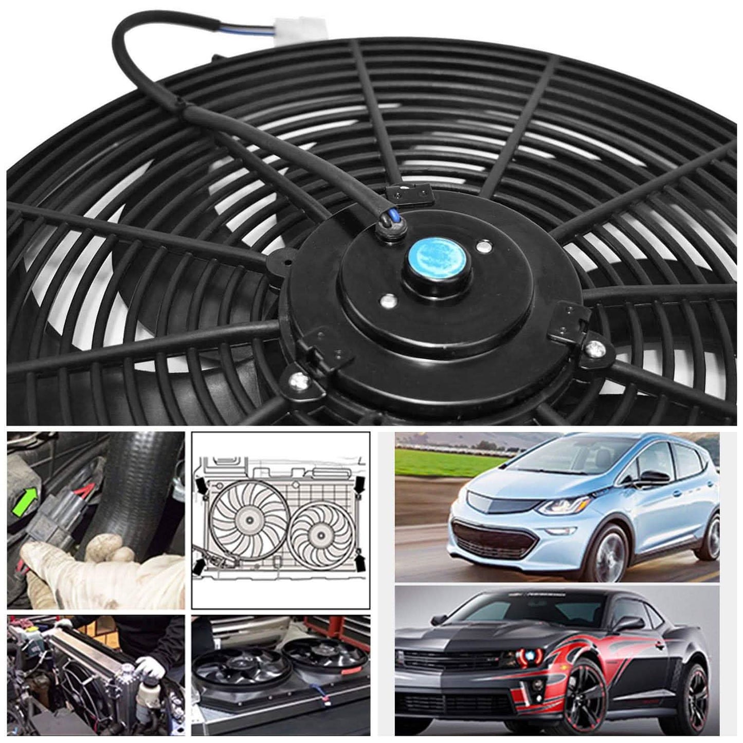 16" Elektrischer Kühlerlüfter 12V 120W 10 Flügel Auto-Thermostat-Kit