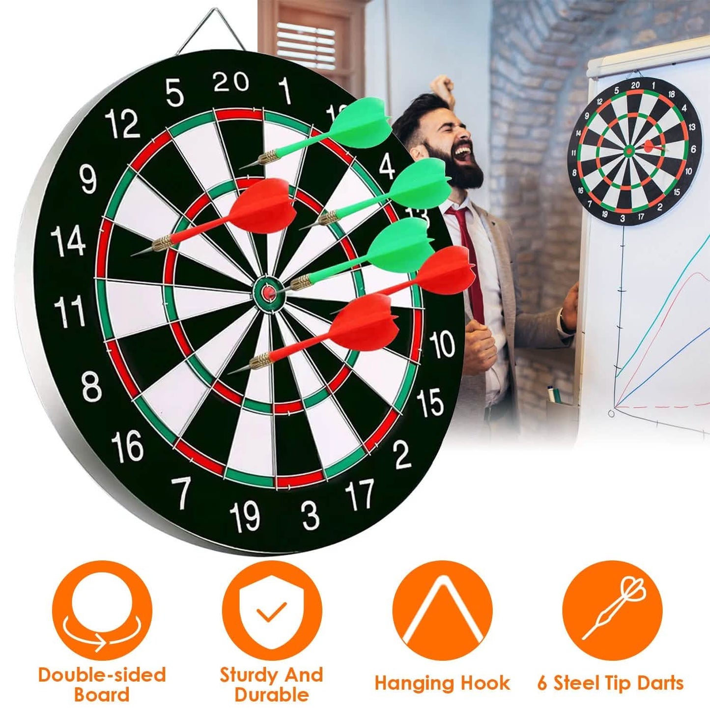 16-Zoll-Dartscheiben-Set