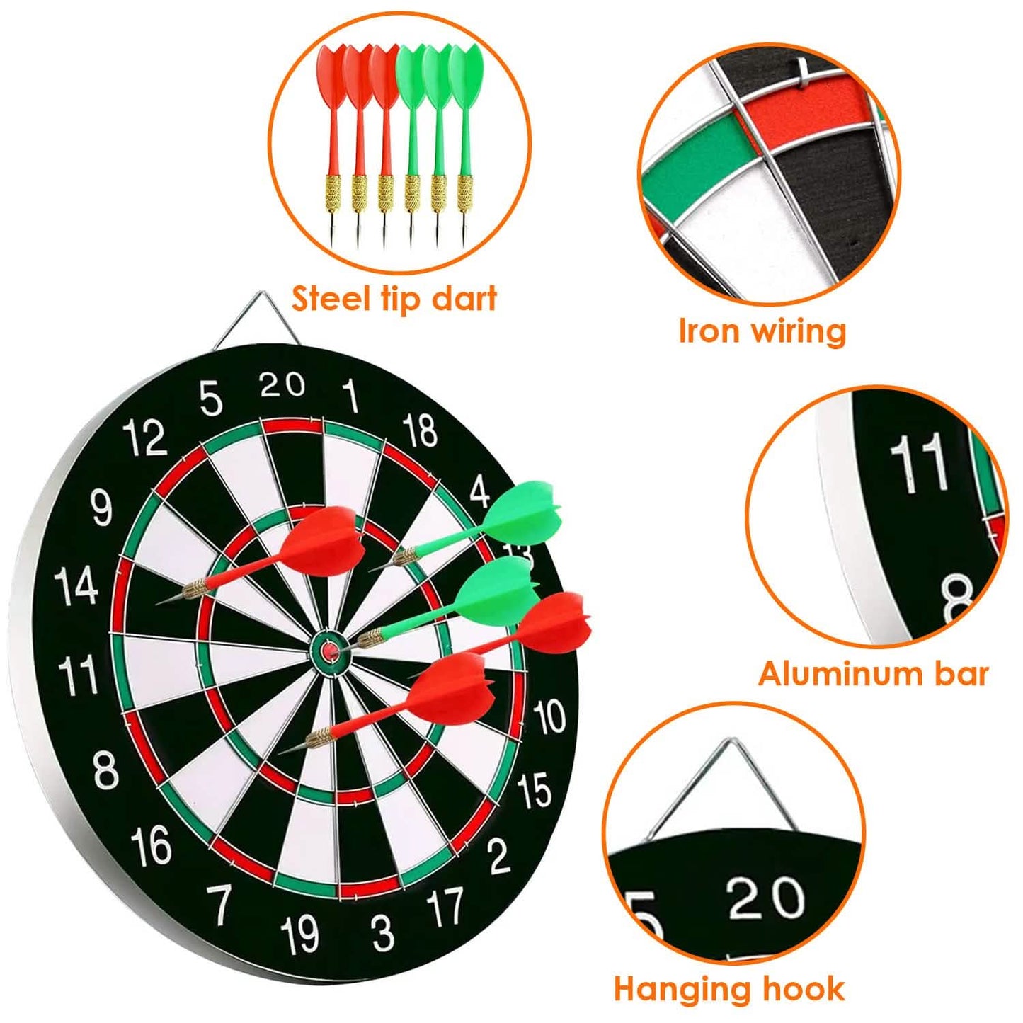 16-Zoll-Dartscheiben-Set