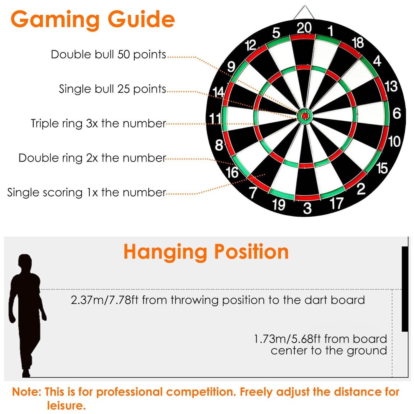 16-Zoll-Dartscheiben-Set