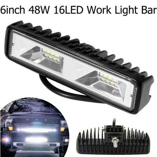 16 LEDs 48W LED Tagfahrlicht Arbeitsleuchte Fahrscheinwerfer