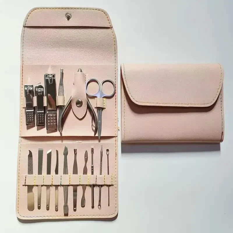 16-teiliges Maniküre-Set: Nagelknipser-Set mit tragbarer Reisetasche
