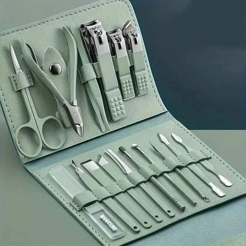 16-teiliges Maniküre-Set: Nagelknipser-Set mit tragbarer Reisetasche