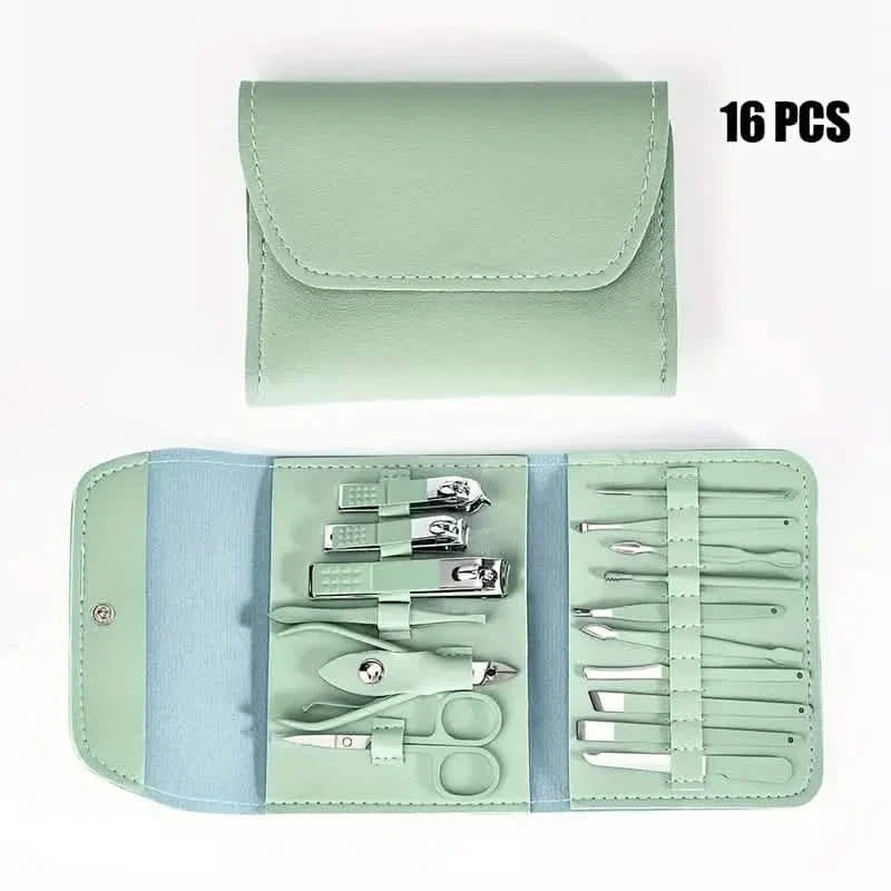 16-teiliges Maniküre-Set: Nagelknipser-Set mit tragbarer Reisetasche