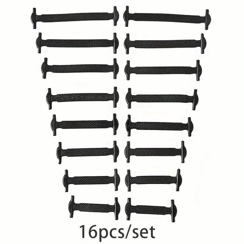 16-teiliges Set: Elastische Silikon-Schnürsenkel – schnürsenkelfrei für Skate-, Freizeit- und Sneakerschuhe